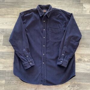 VTG 80’s American Eagle Outfitters AE Corduroy Shirt Size Men’s LARGE Navy Blue